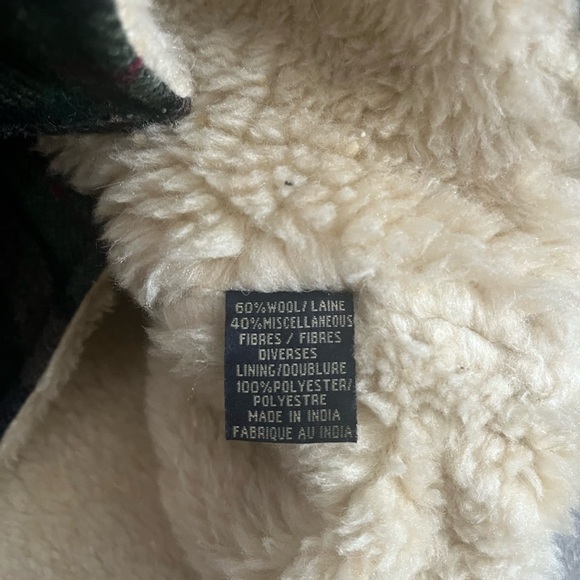 [M]VTG Point Zero Multicolor Plaid Wool blend Vest with Shearling Lining NWOT - Picture 3 of 6